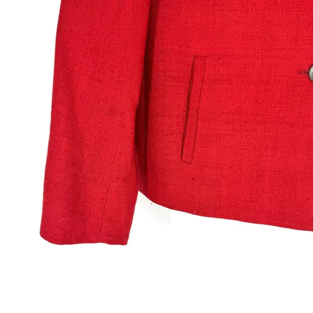 Trillion Vibrant Red Women's‎ Silk Blazer
